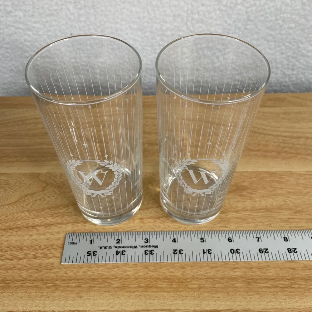 Set of 2 Vintage Etched‎ Monogram 